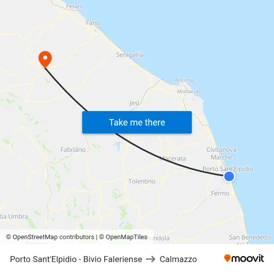 Porto Sant'Elpidio - Faleriense Junction to Calmazzo map