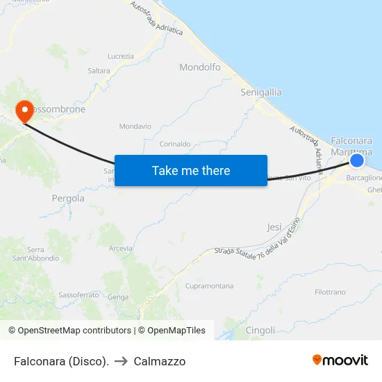 Falconara (Disco) to Calmazzo map