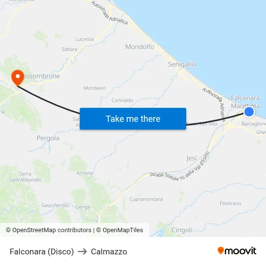 Falconara (Disco) to Calmazzo map