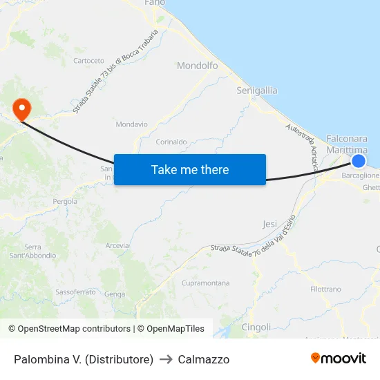 Palombina V. (Gas Station) to Calmazzo map