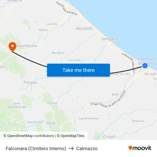 Falconara (Internal Cemetery) to Calmazzo map