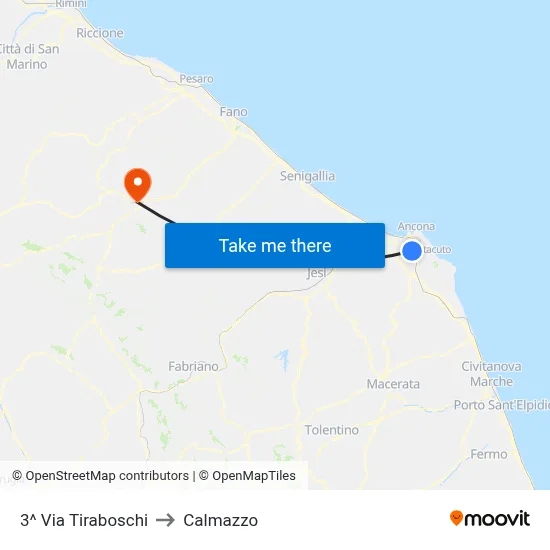 3rd Tiraboschi Street to Calmazzo map