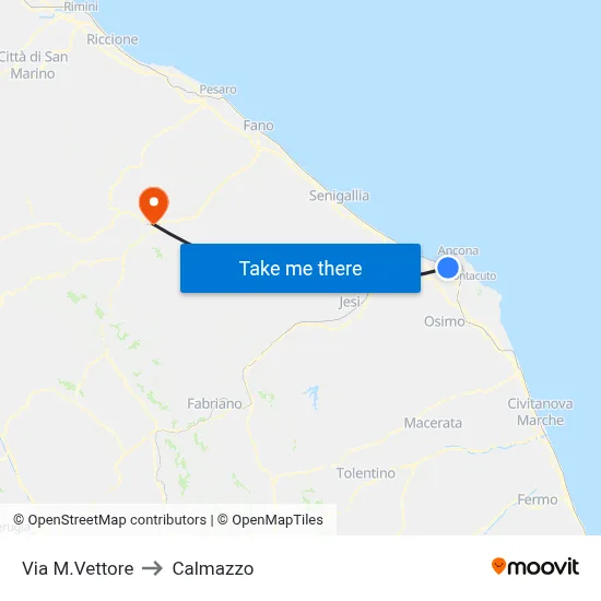 Via Monte Vettore to Calmazzo map