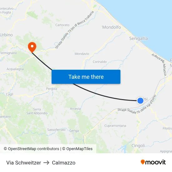 Schweitzer Street to Calmazzo map