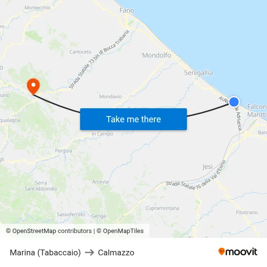 Marina (Tobacco Shop) to Calmazzo map