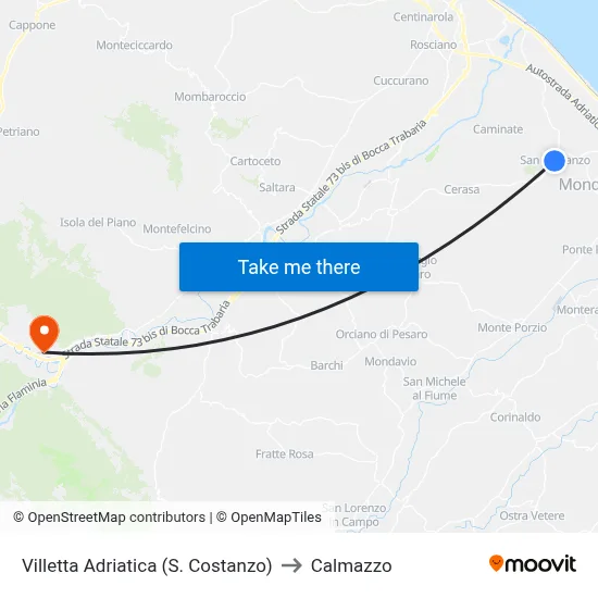 Villetta Adriatica (S. Costanzo) to Calmazzo map