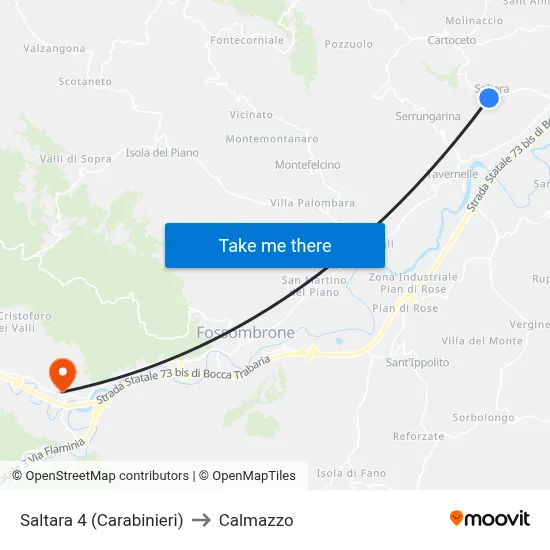 Saltara 4 (Carabinieri) to Calmazzo map