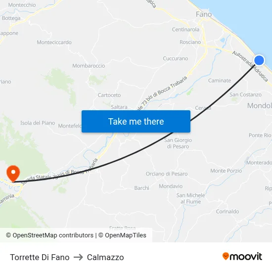Torrette Di Fano to Calmazzo map