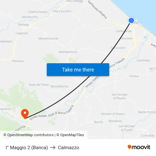 1st May 2 (Bank) to Calmazzo map