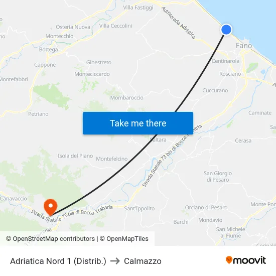 North Adriatic 1 (Gas Station) to Calmazzo map