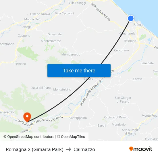 Romagna 2 (Gimarra Park) to Calmazzo map