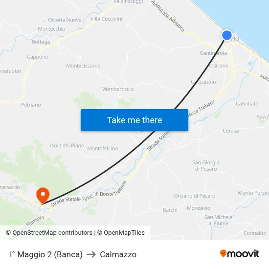 1st May 2 (Bank) to Calmazzo map