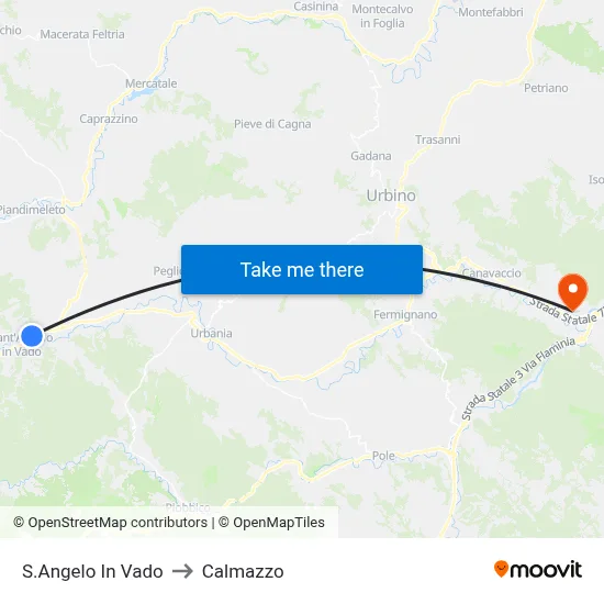 Sant'Angelo In Vado to Calmazzo map