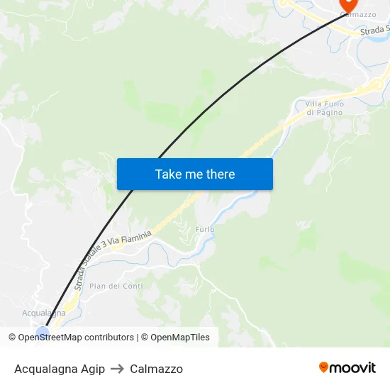 Acqualagna Agip to Calmazzo map