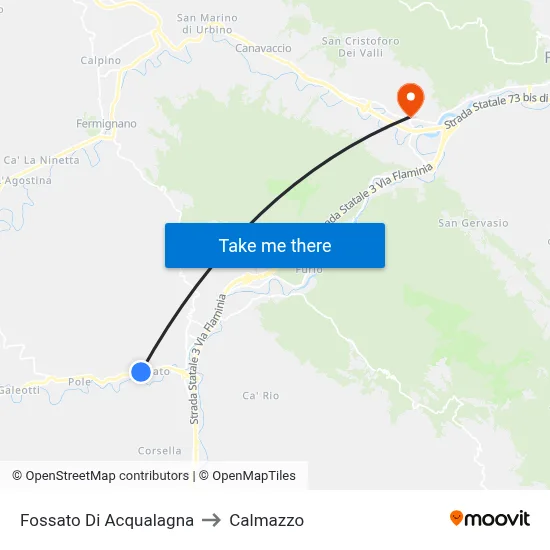 Fossato Di Acqualagna to Calmazzo map