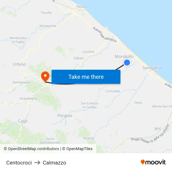 Centocroci to Calmazzo map