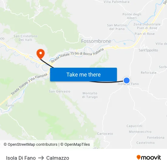 Isola Di Fano to Calmazzo map