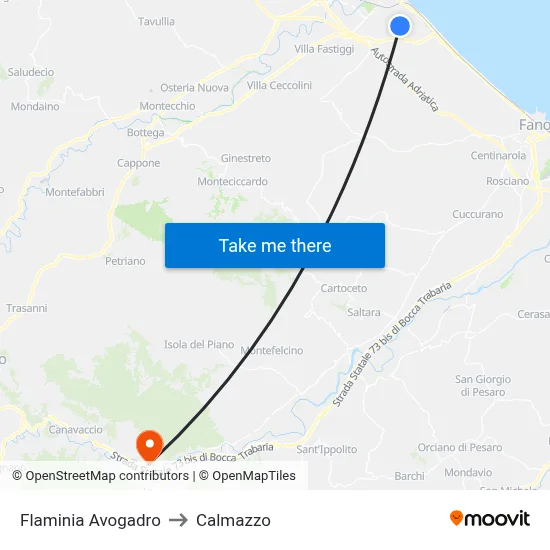 Flaminia Avogadro to Calmazzo map