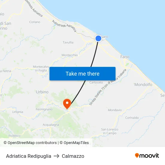 Adriatica Redipuglia to Calmazzo map