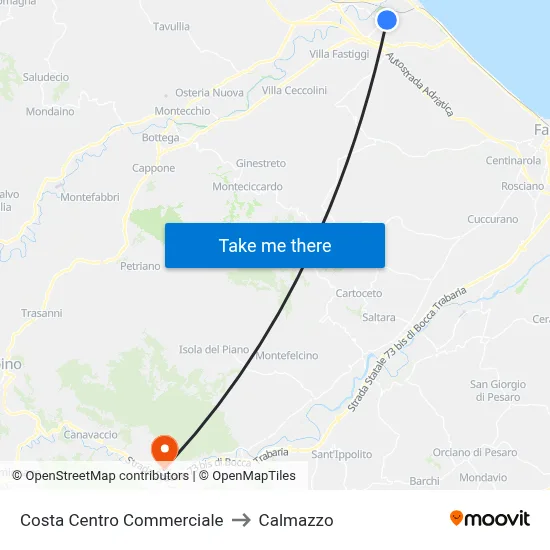 Costa Shopping Center to Calmazzo map