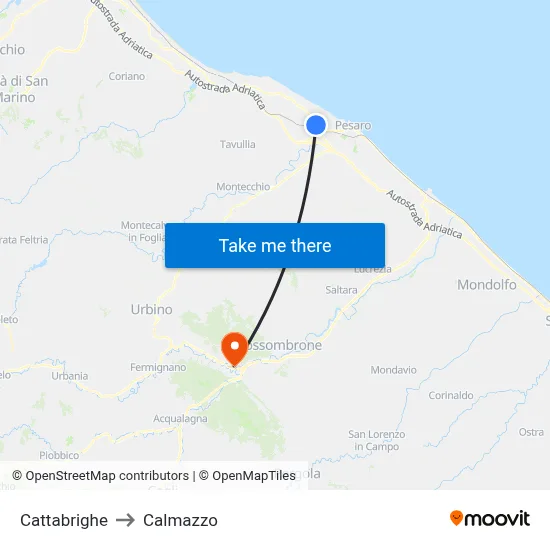 Cattabrighe to Calmazzo map