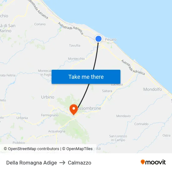 Della Romagna Adige to Calmazzo map
