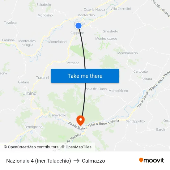 National Road 4 (Talacchio Junction) to Calmazzo map