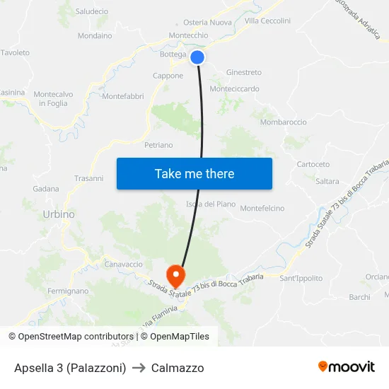 Apsella 3 (Palazzoni) to Calmazzo map