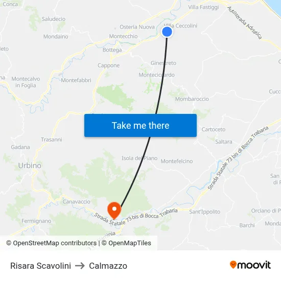 Risara Scavolini to Calmazzo map
