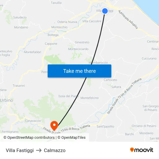 Villa Fastiggi to Calmazzo map