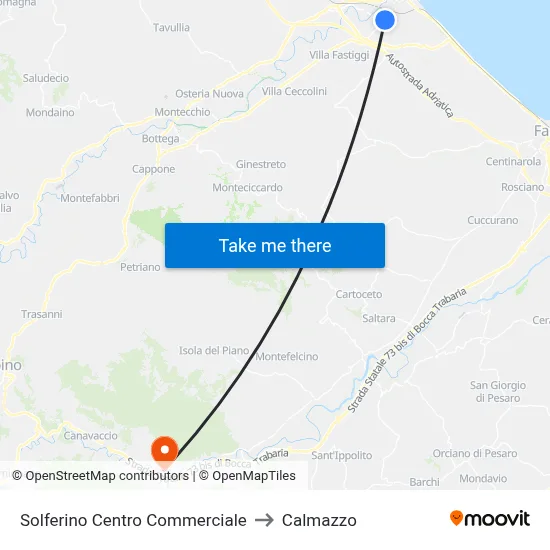 Solferino Shopping Center to Calmazzo map