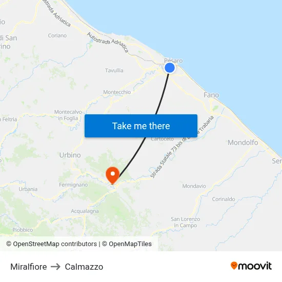 Miralfiore to Calmazzo map