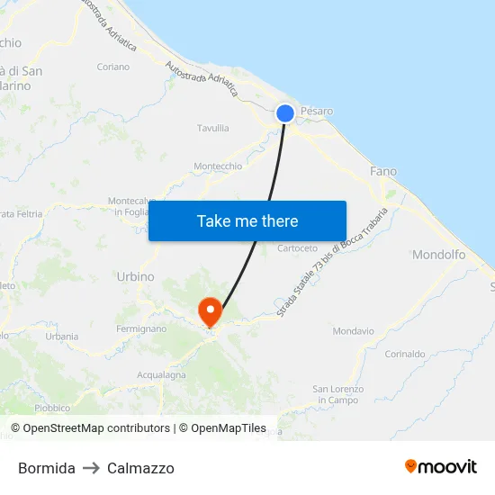 Bormida to Calmazzo map