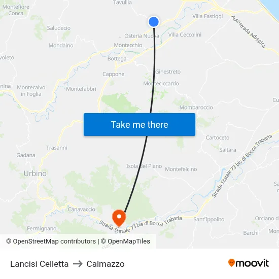 Lancisi Celletta to Calmazzo map