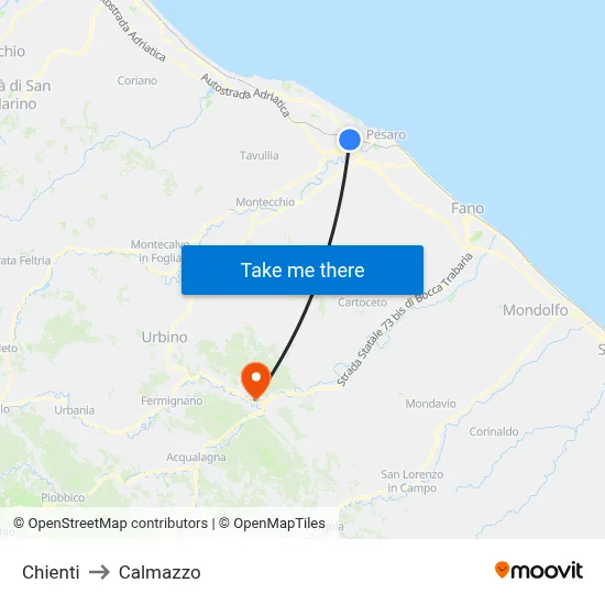 Chienti to Calmazzo map