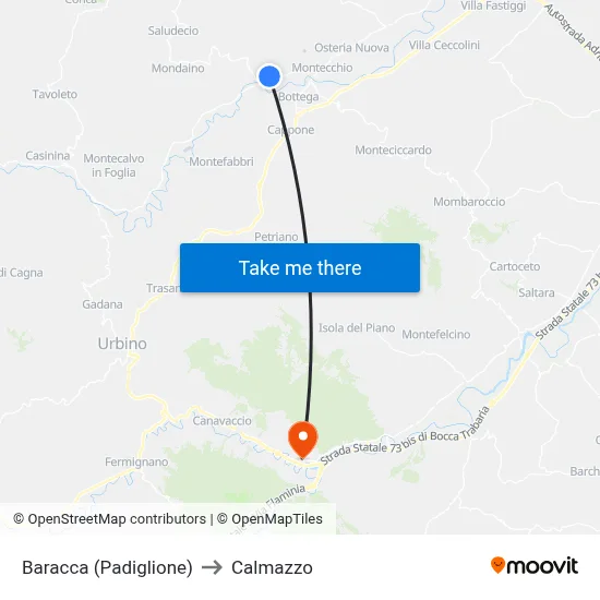 Baracca (Pavilion) to Calmazzo map