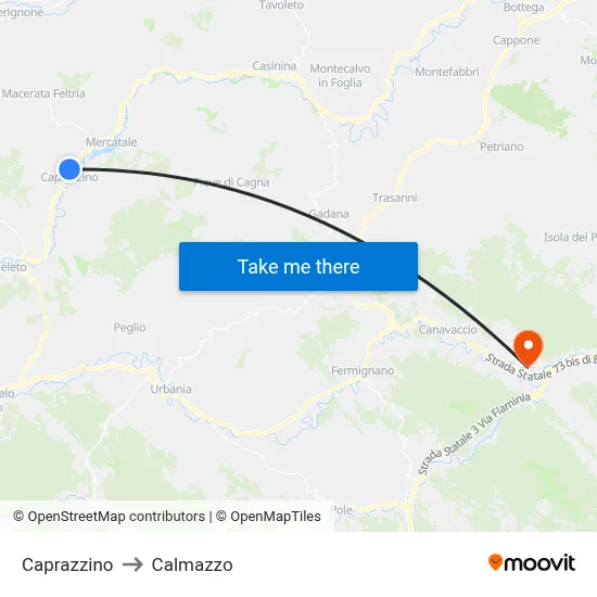Caprazzino to Calmazzo map