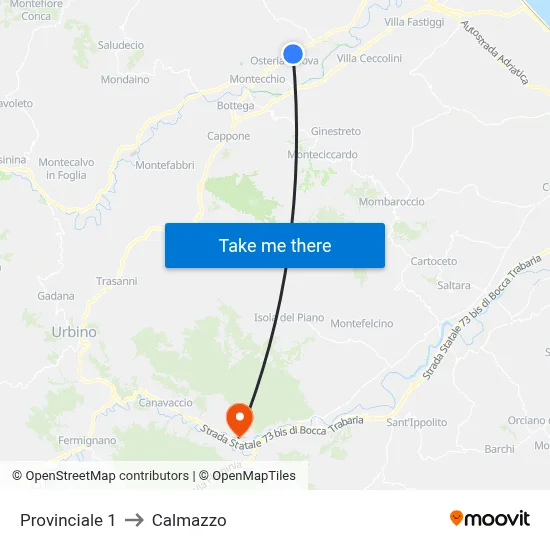 Provincial 1 to Calmazzo map
