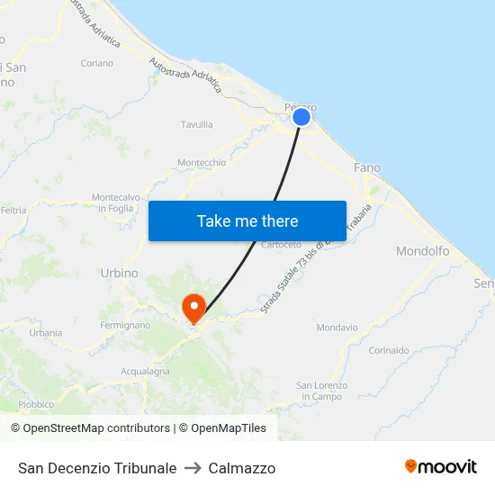 San Decenzio Court to Calmazzo map