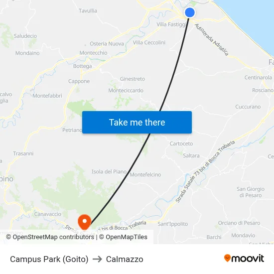 Campus Park (Goito) to Calmazzo map