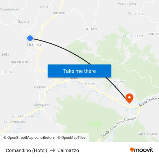 Comandino (Hotel) to Calmazzo map