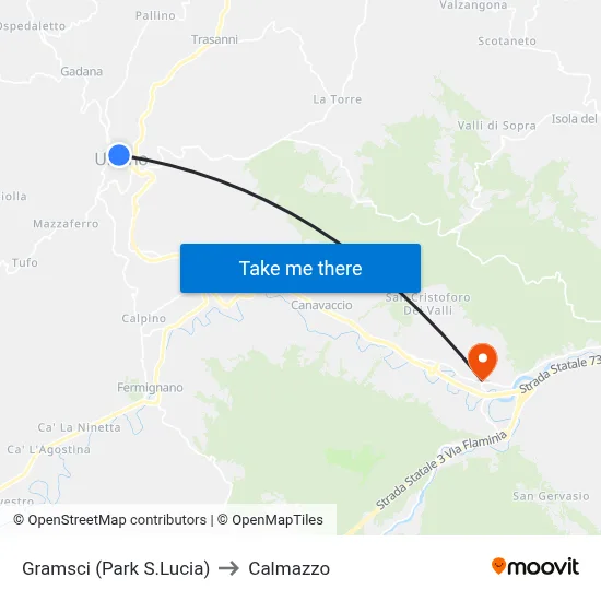Gramsci (St. Lucia Park) to Calmazzo map