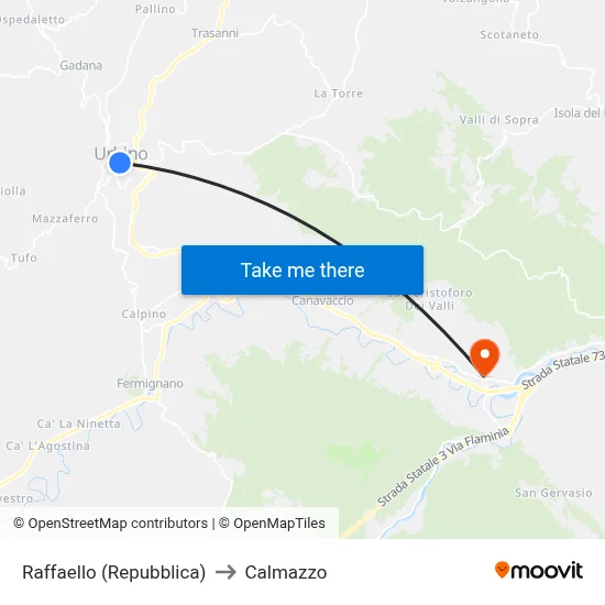 Raffaello (Repubblica) to Calmazzo map