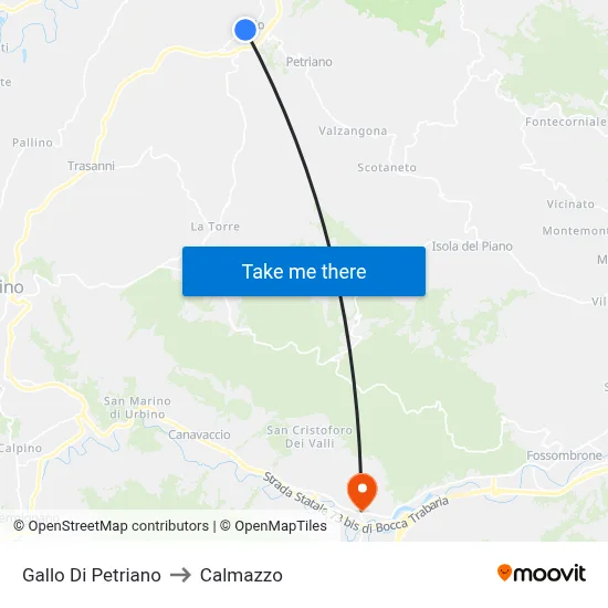 Gallo Di Petriano to Calmazzo map