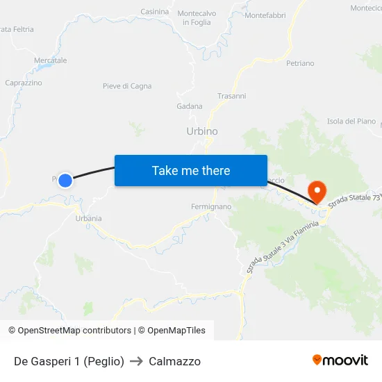 De Gasperi 1 (Peglio) to Calmazzo map
