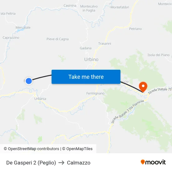 De Gasperi 2 (Peglio) to Calmazzo map