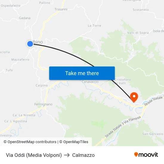 Oddi St (Volponi Middle School) to Calmazzo map