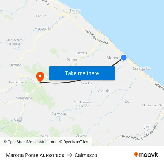 Marotta Highway Bridge to Calmazzo map