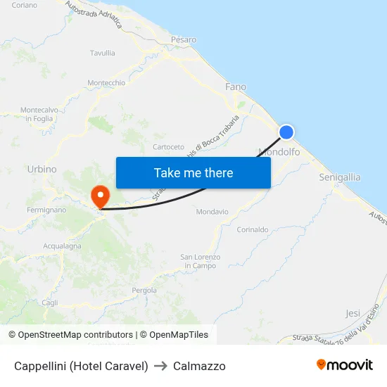 Cappellini (Hotel Caravel) to Calmazzo map