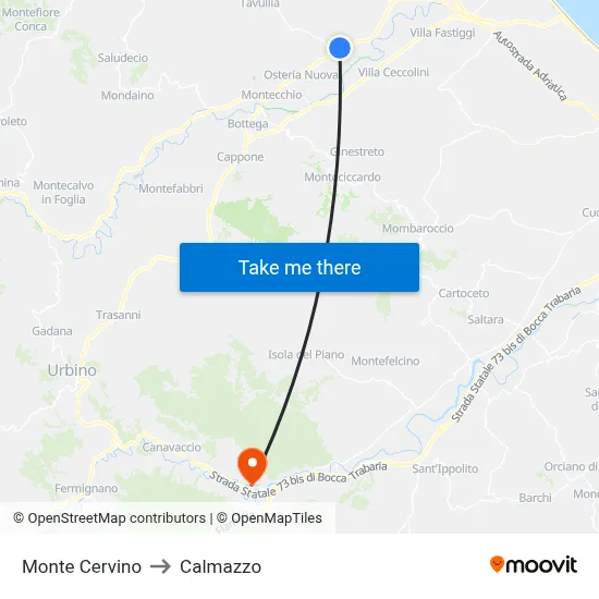 Mount Cervino to Calmazzo map